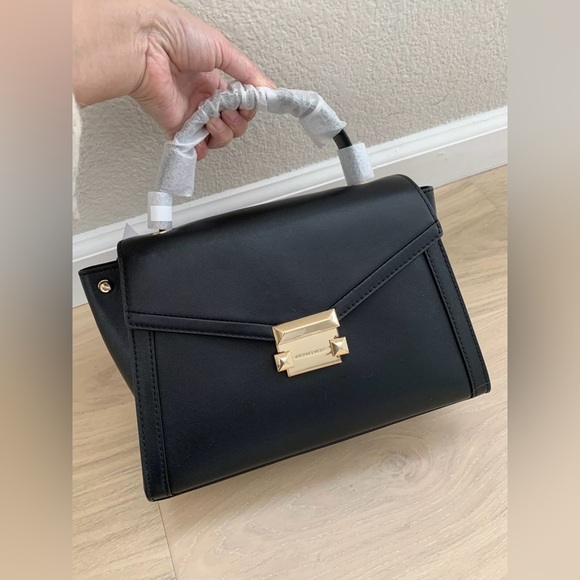 NWT MICHAEL Michael Kors Whitney Polished Leather Top Handle Satchel - Picture 6 of 15